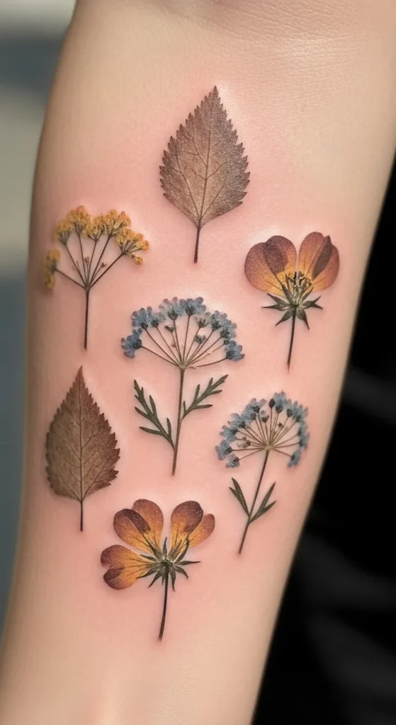 Pressed Flower Tattoo