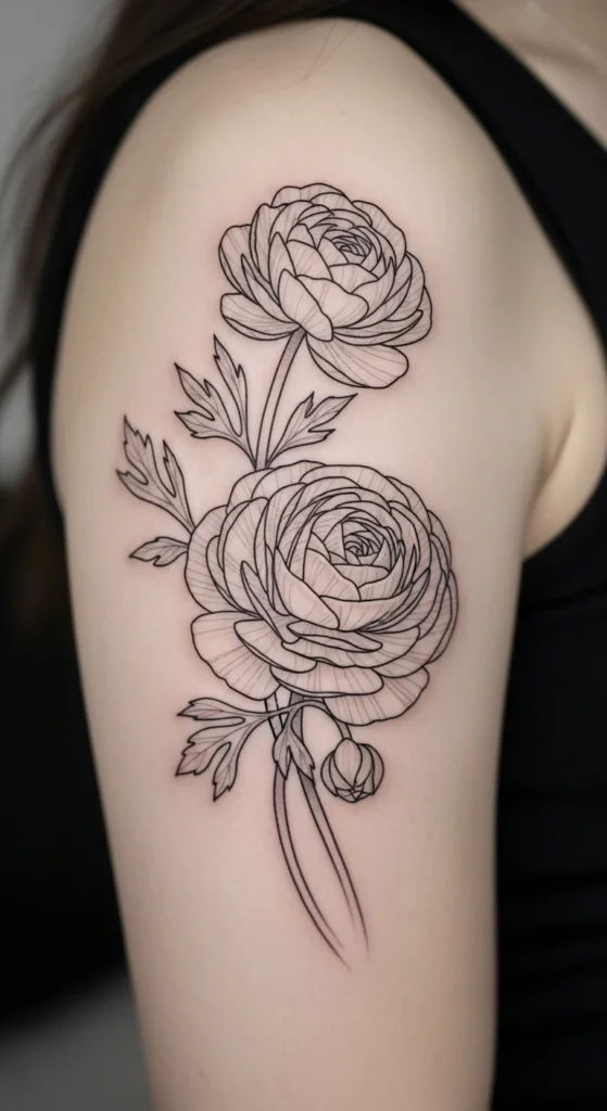 Ranunculus Bloom Tattoo