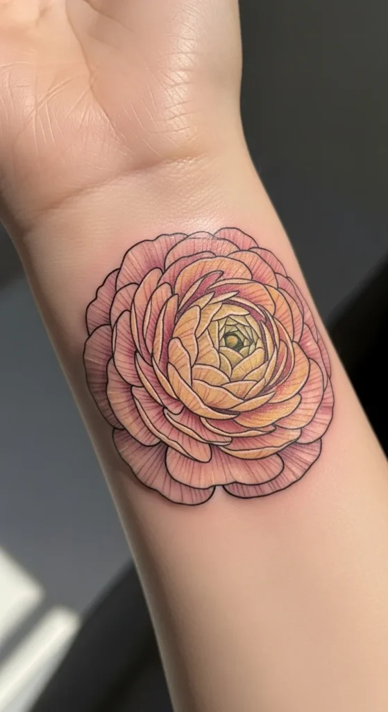 Ranunculus Floral Tattoo