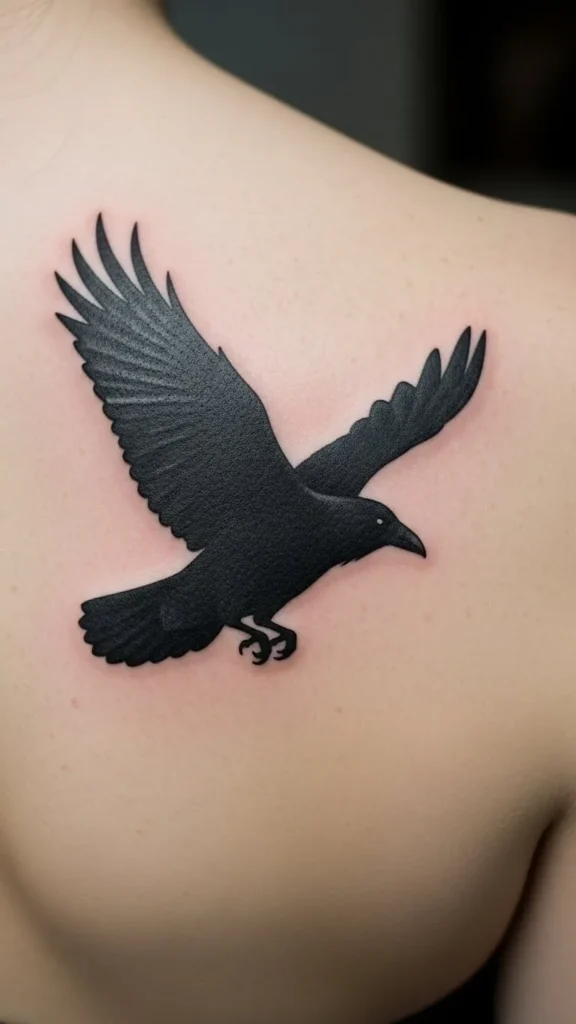 Raven Silhouette Tattoo