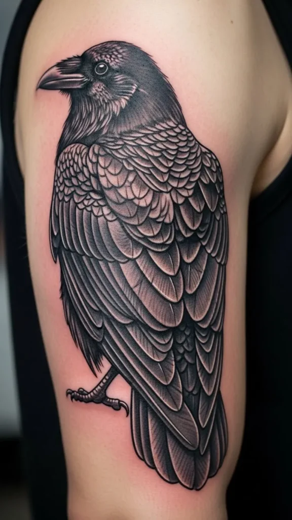 Raven with Closed Wings