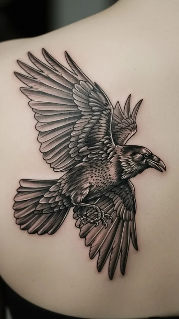 Raven with Subtle Feather Texture