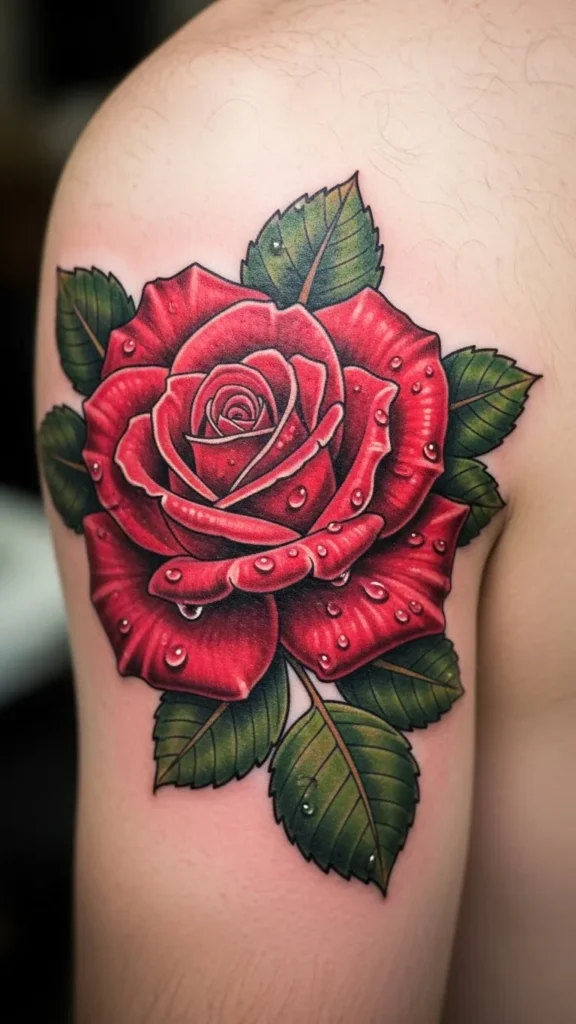  Red Rose Behind the Arm