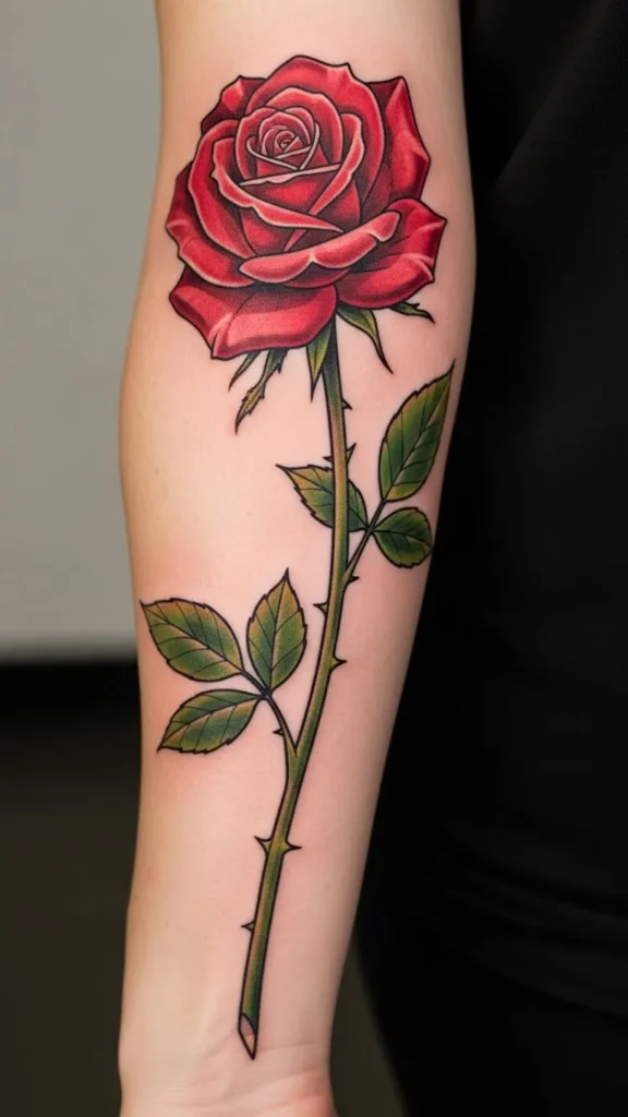  Red Rose With Long Stem