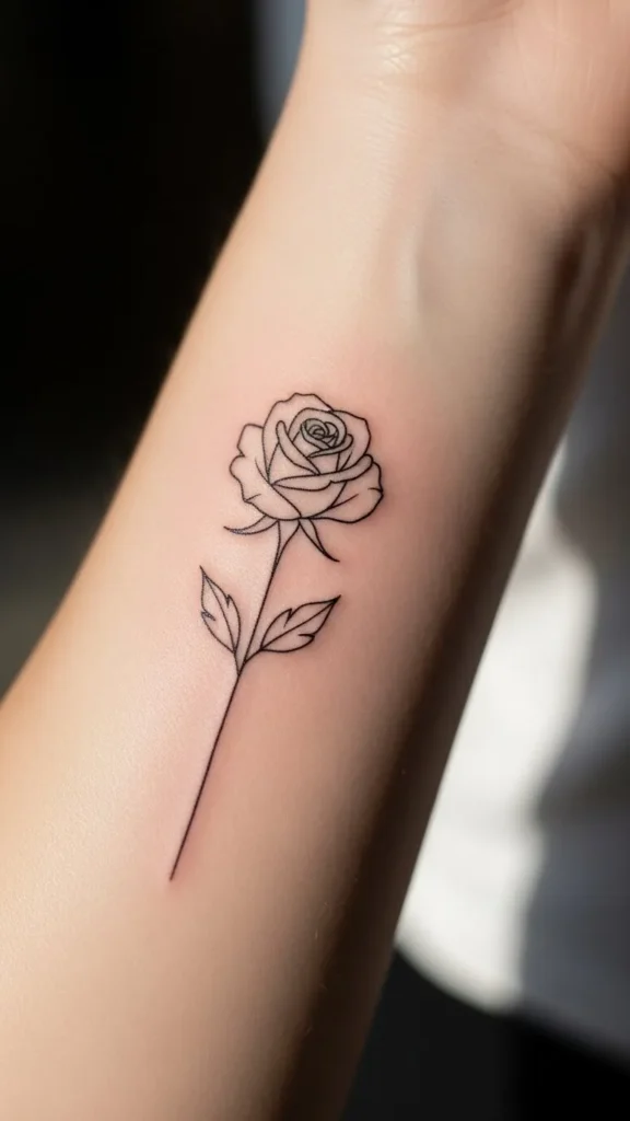 Rose Outline Tattoos