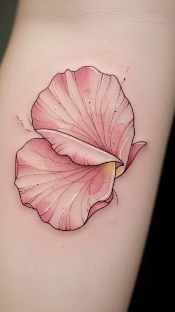 Rose Petal in Watercolor Style