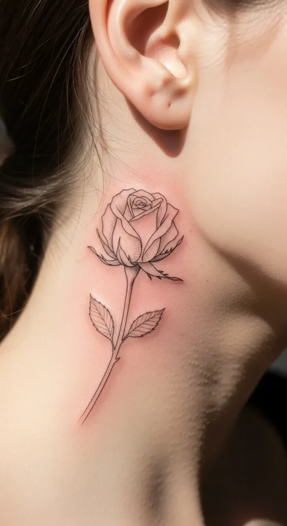 Rose on the Side of the Neck