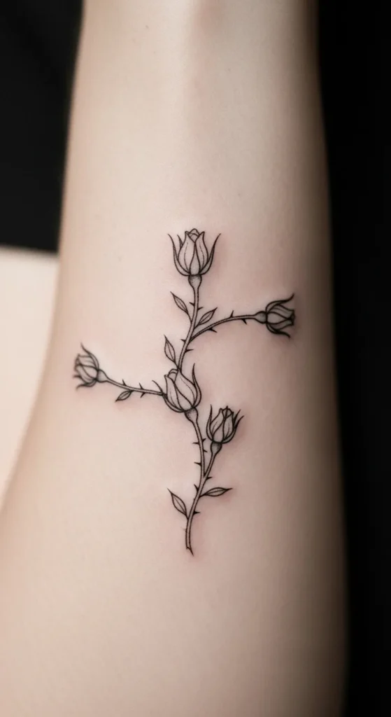 Rosebud Chain Tattoo