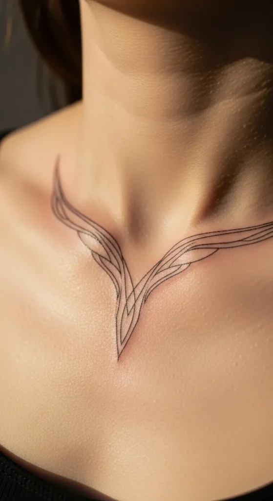 Shamrock Collarbone Tattoos