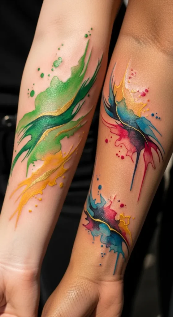 Shamrock Watercolor Tattoos
