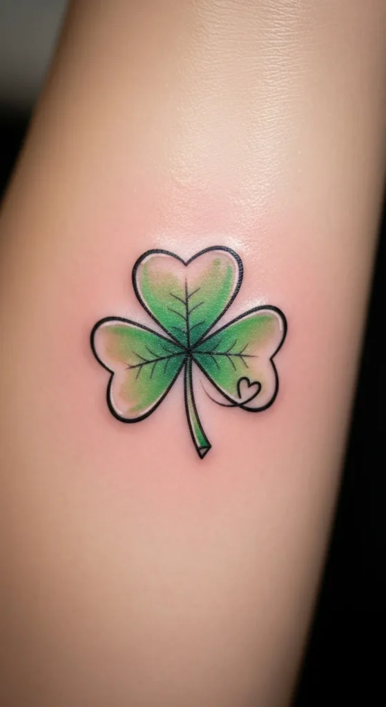Shamrock With Heart Detail