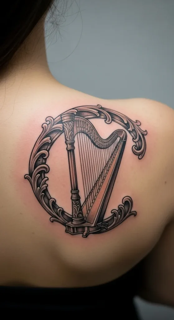 Shoulder Blade Harp Emblem