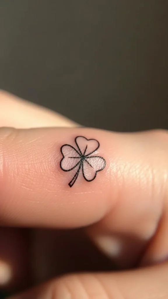 Simple Clover Finger Tattoo