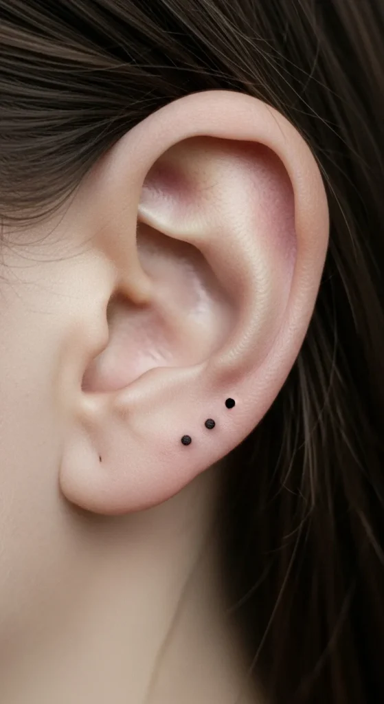 Simple Dot Trio Along the Helix