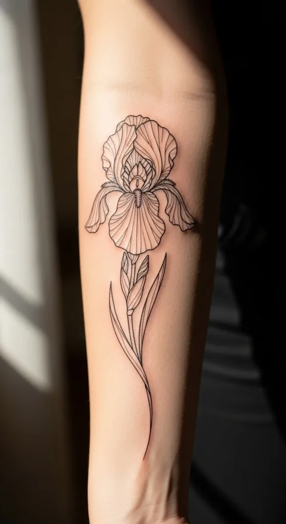 Simple Iris Line Tattoo
