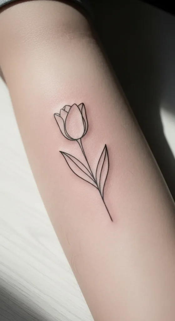 Simple Tulip Line Art
