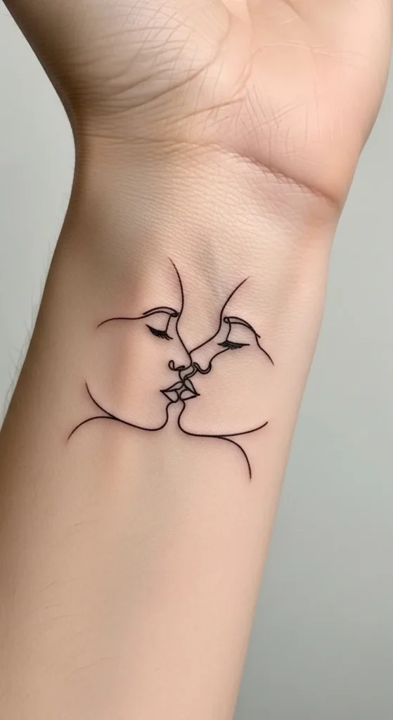 Single-Line Continuous Kiss