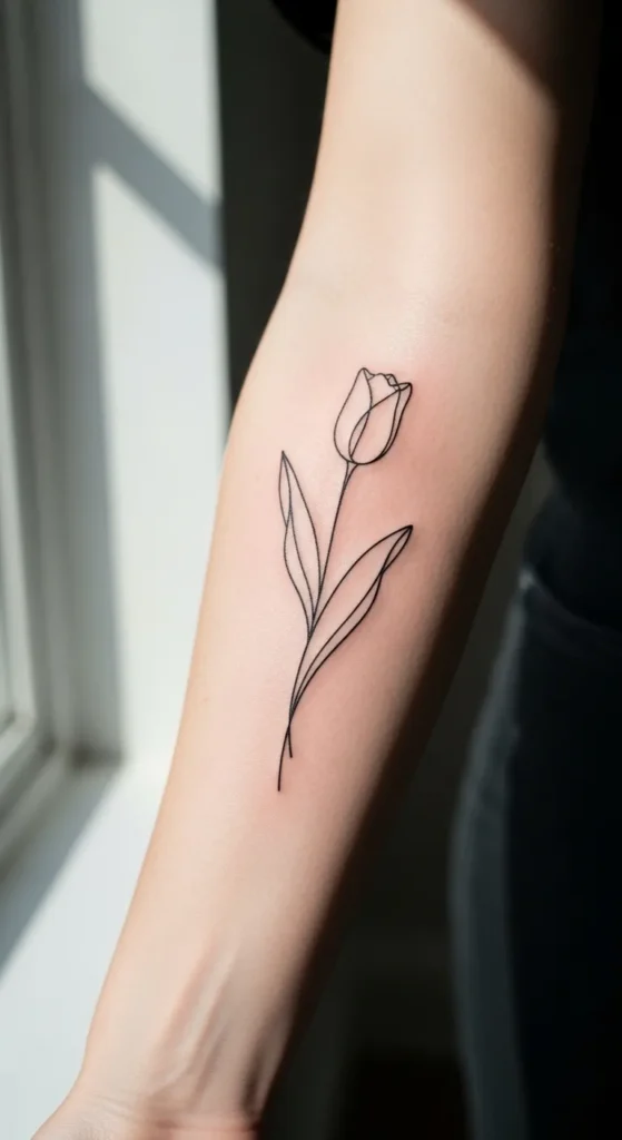 Single-Line Tulip Stem