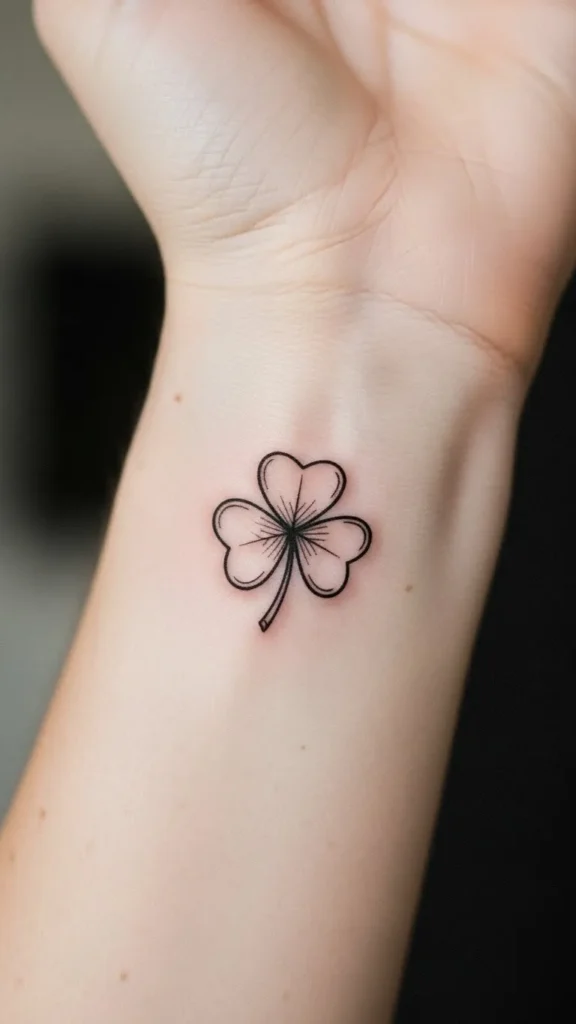 Single-Needle Clover Tattoo