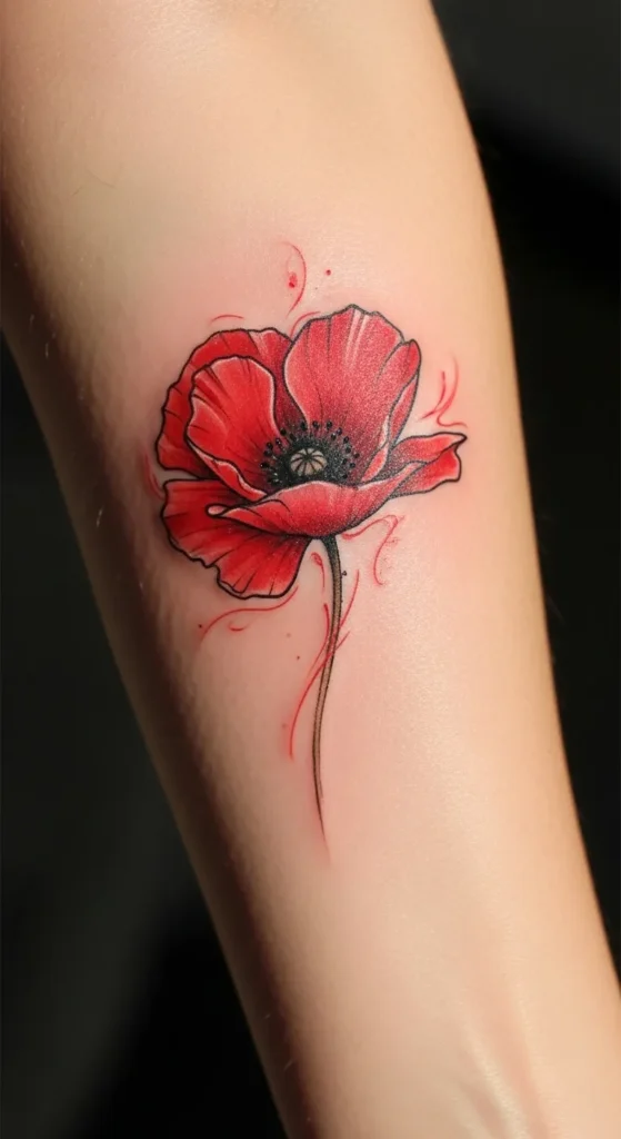 Single Poppy on the Forearm