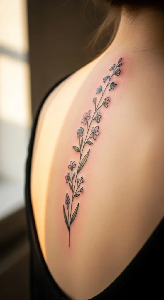 Single Stem Along the Spine