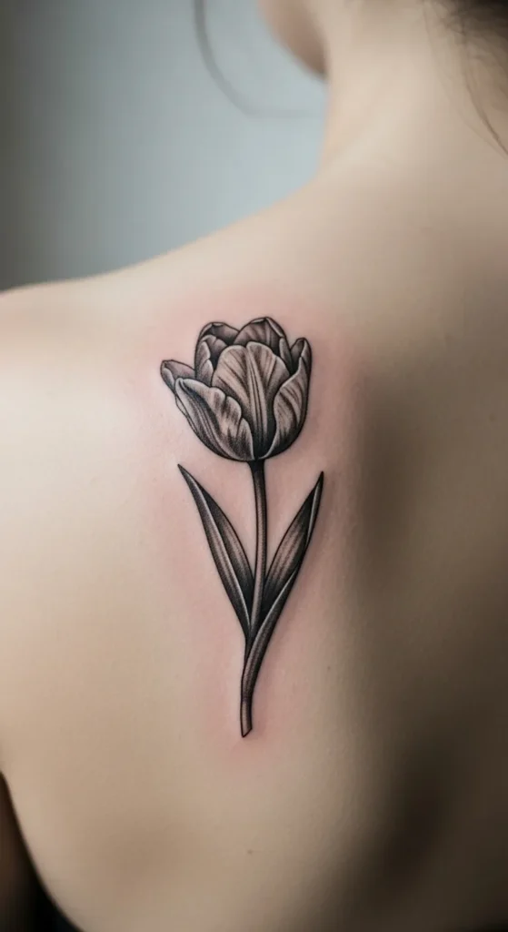 Single Tulip on the Shoulder Blade