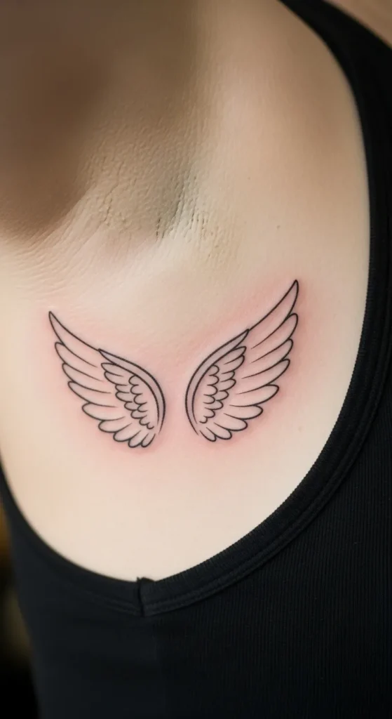 Small Angel Wing Outline