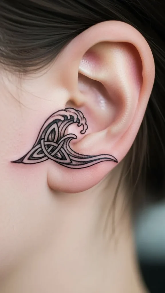 Small Celtic Wave Behind the Ear