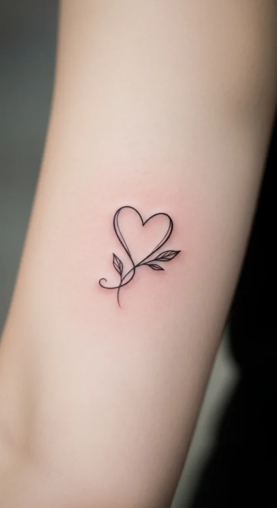 Small Heart with Leaf Detail