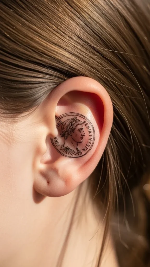 Small Lucky Coin Behind the Ear