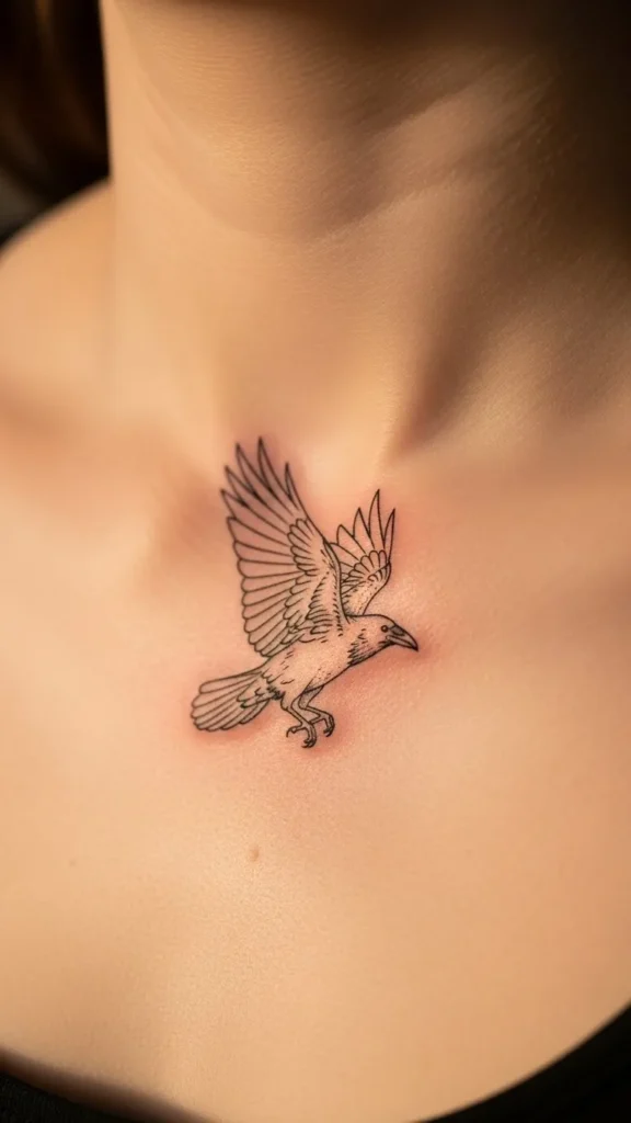 Small Raven Near Collarbone