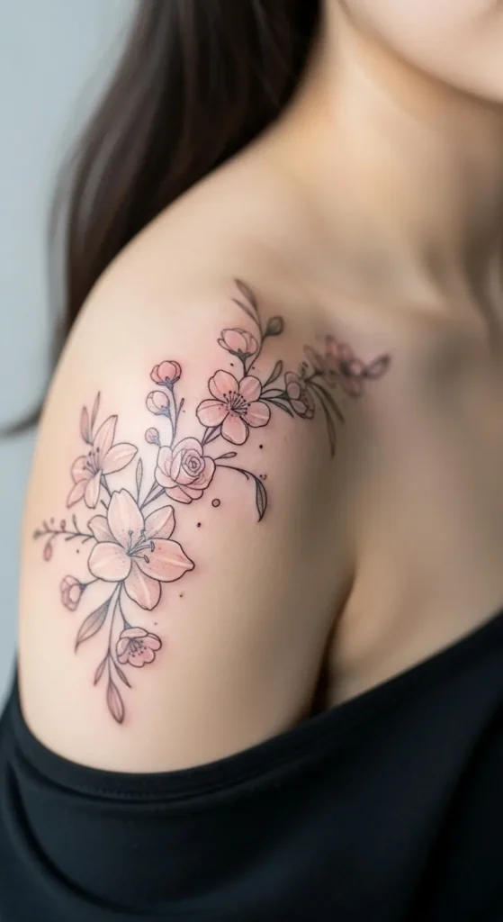 Soft Floral Shoulder Cap