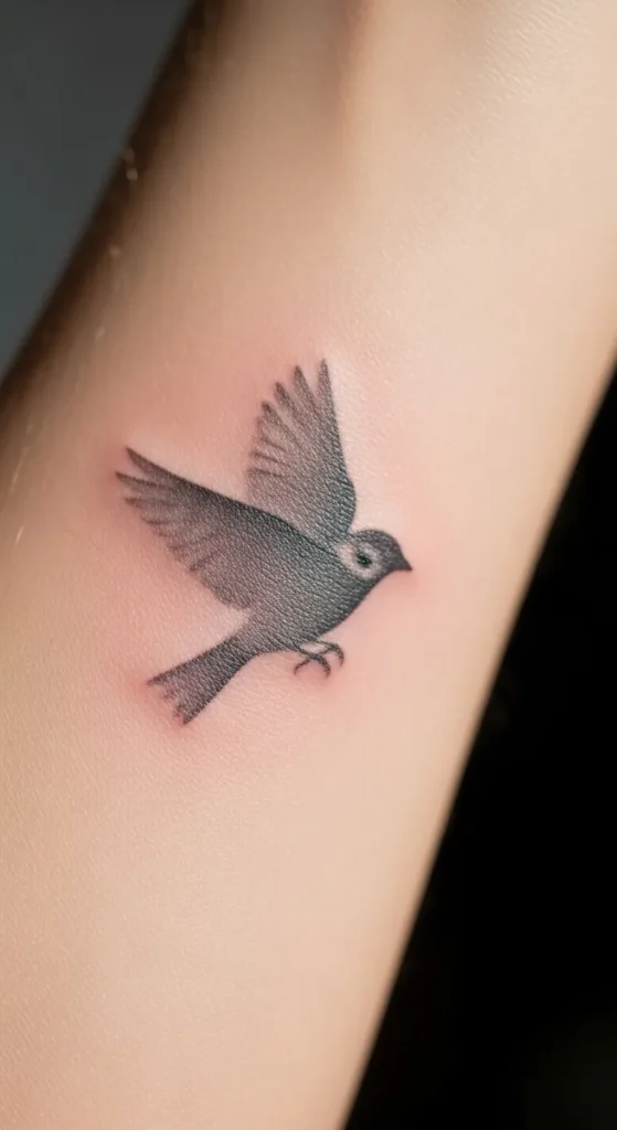 Soft Gray Sparrow Silhouette