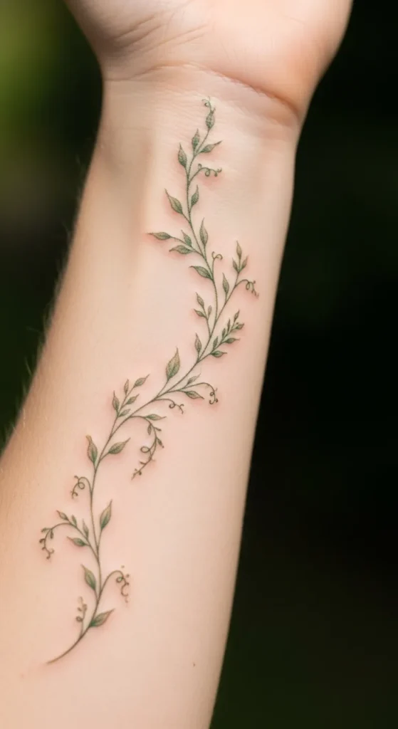 Soft Green Vine Line