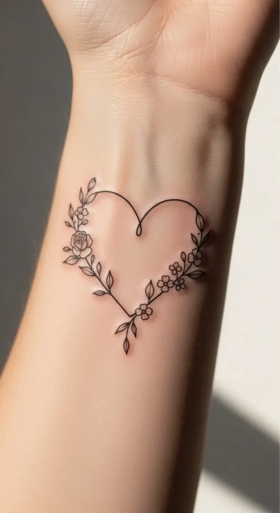 Soft Heart With Florals