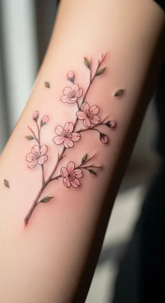 Soft Pink Cherry Blossom Sprig