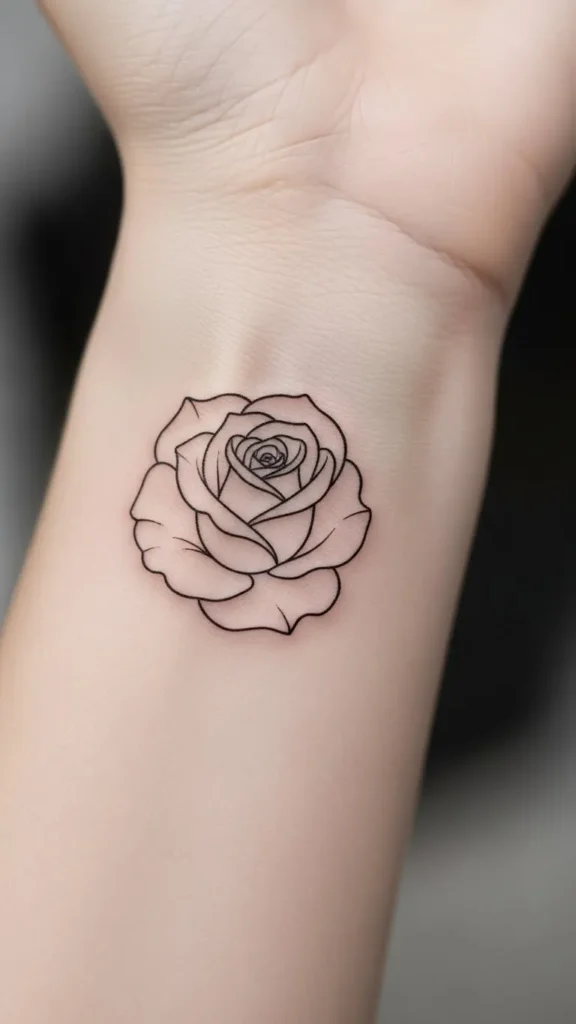 . Soft Rose Petal Outline