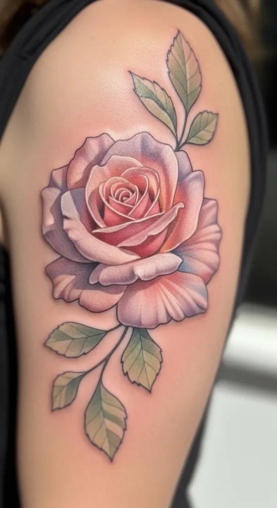 Soft Rose with Leaves Only