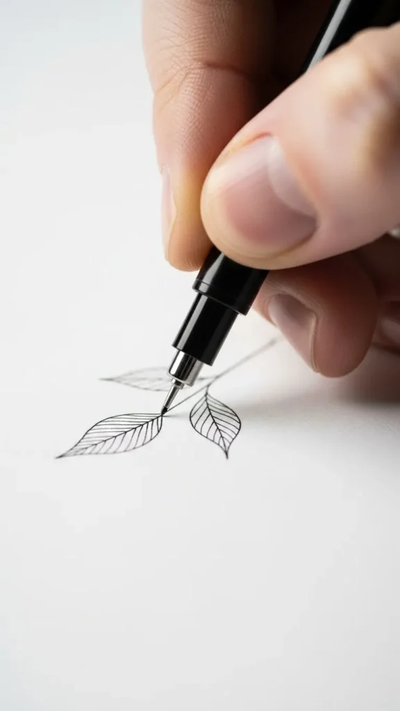 How to Draw a Tiny Leaf Tattoo
