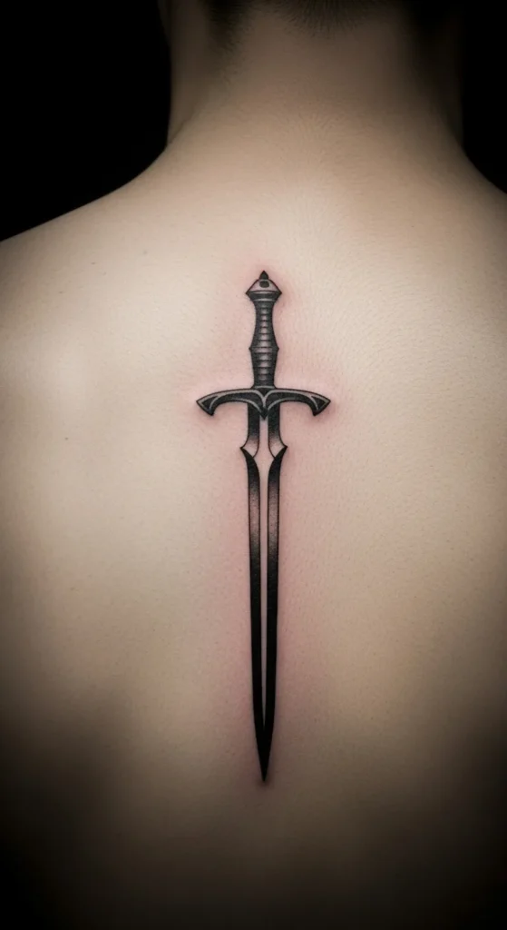  Sword Silhouette Tattoo