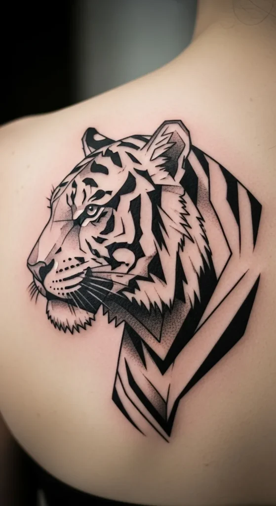 Tiger Geometric Tattoo