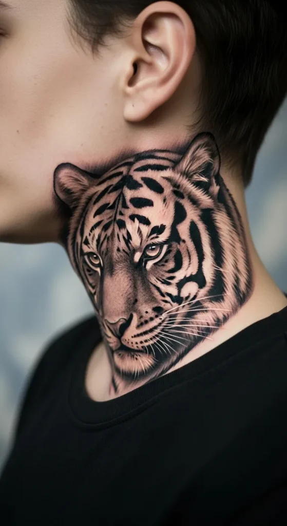 Tiger Neck Tattoo