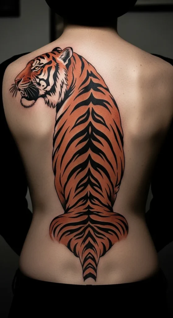 Tiger Spine Tattoo