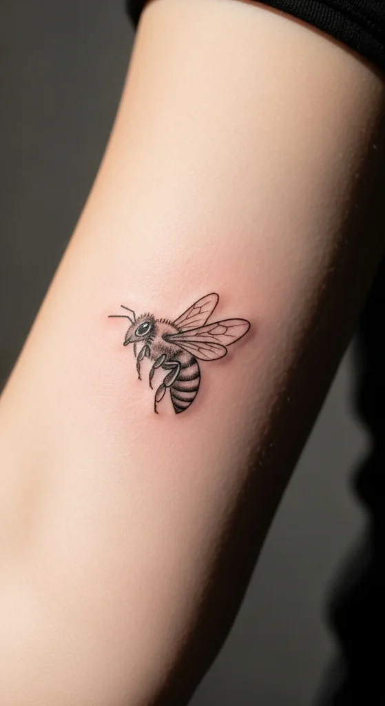 Tiny Bee with Soft Lines