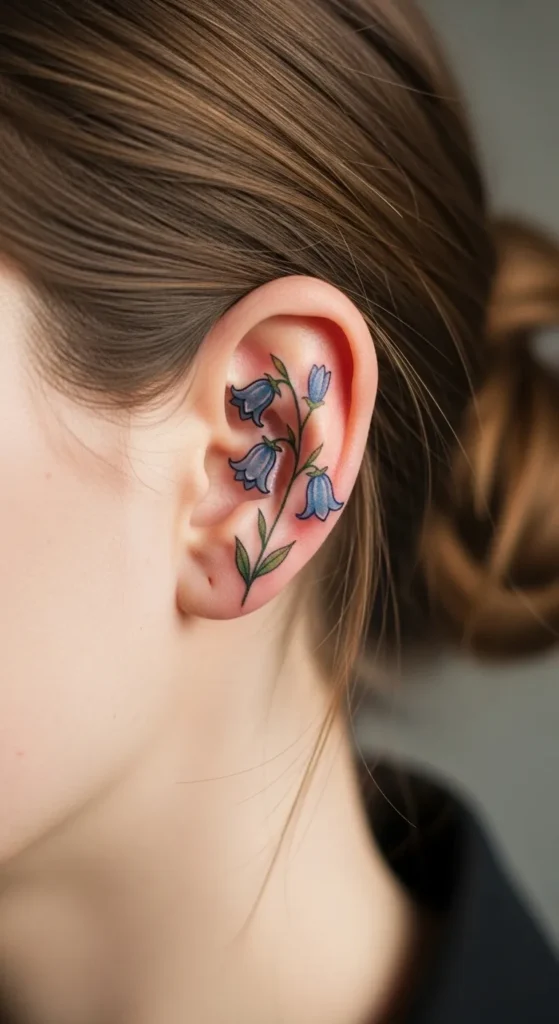 Tiny Bluebell Behind the Ear