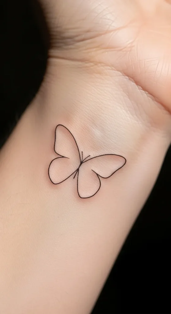 Tiny Butterfly Outline