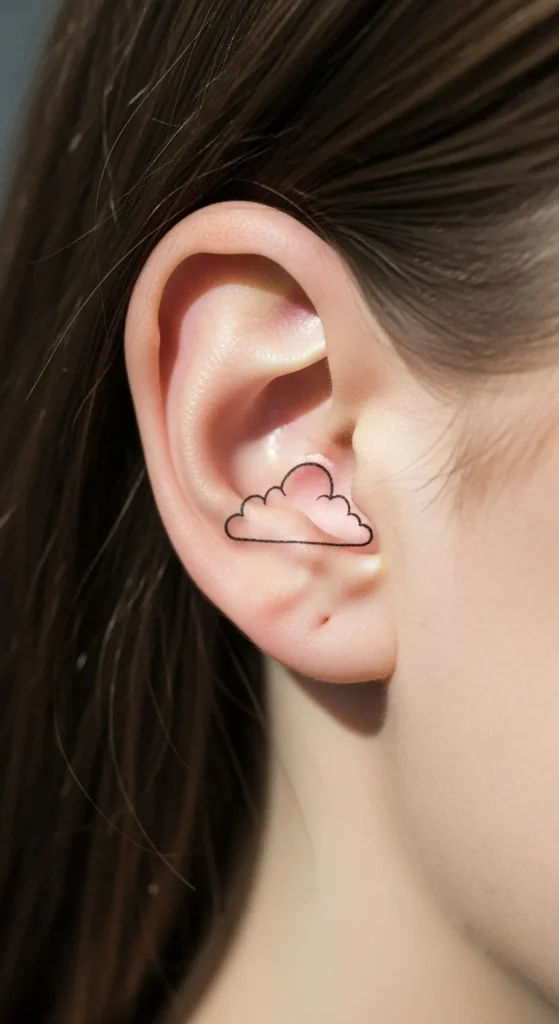 Tiny Cloud Outline Near the Ear Base
