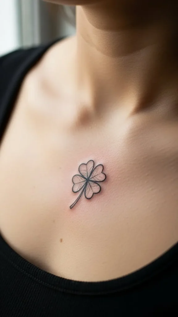 Tiny Clover on the Collarbone