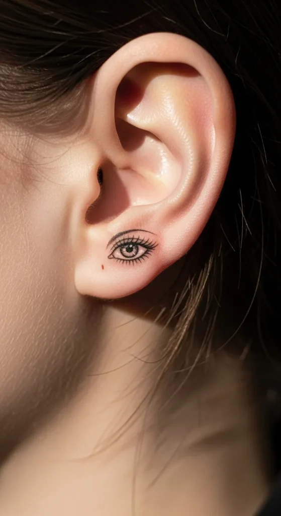 Tiny Eye Symbol Behind the Ear