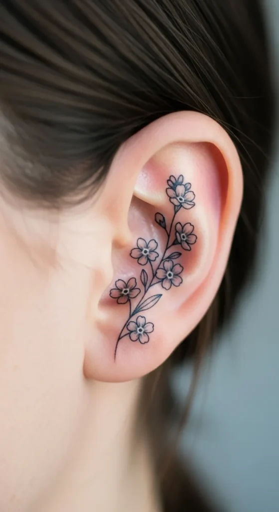 Tiny Forget-Me-Not Line Design